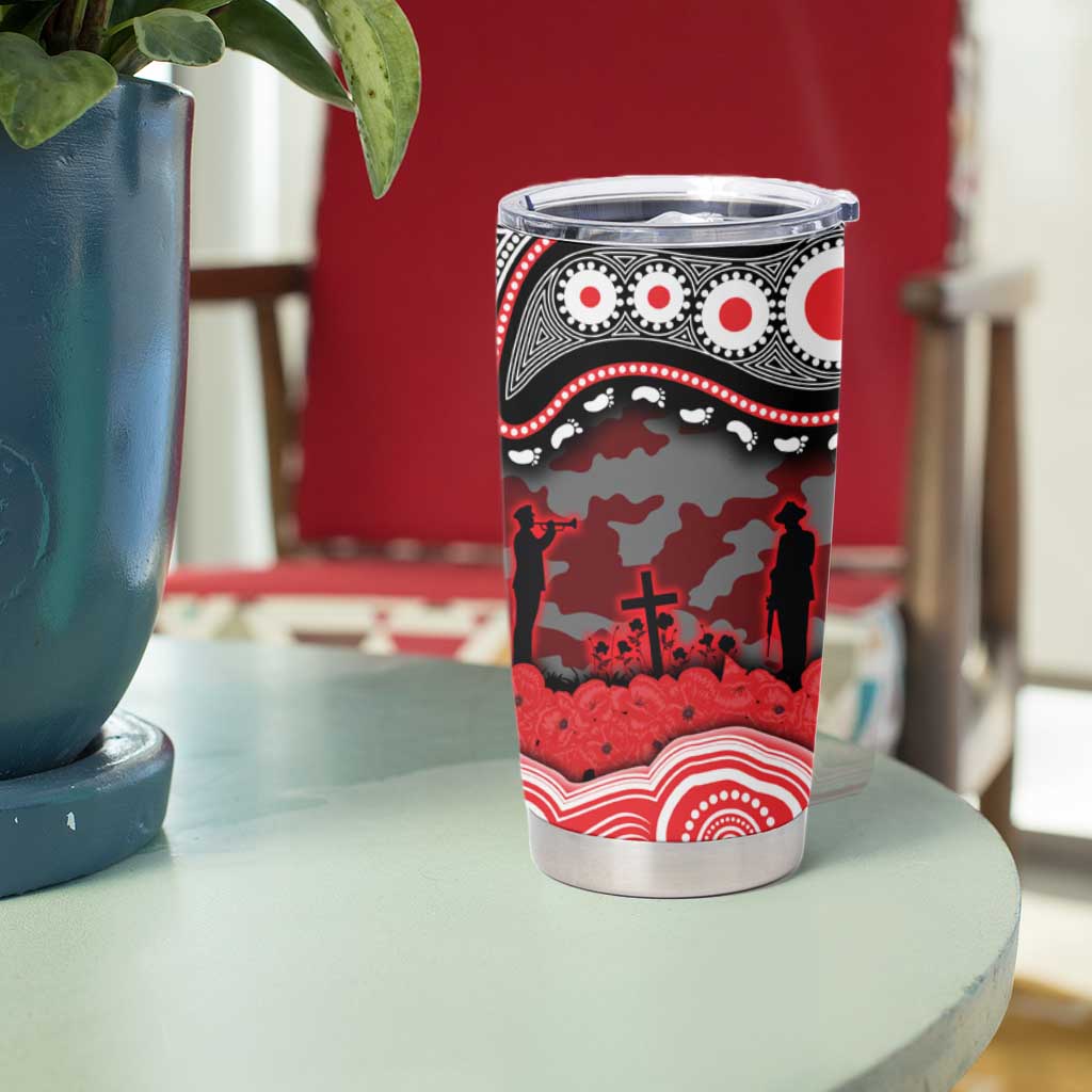 ANZAC Day Dolphins Tumbler Cup Military Memorial Aboriginal Indigenous Art