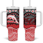 ANZAC Day Dolphins Tumbler With Handle Military Memorial Aboriginal Indigenous Art
