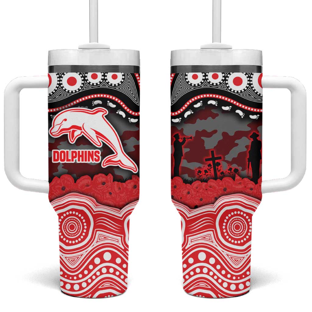 ANZAC Day Dolphins Tumbler With Handle Military Memorial Aboriginal Indigenous Art
