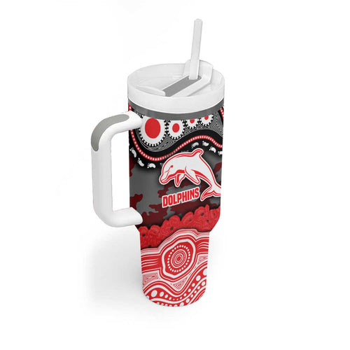 ANZAC Day Dolphins Tumbler With Handle Military Memorial Aboriginal Indigenous Art
