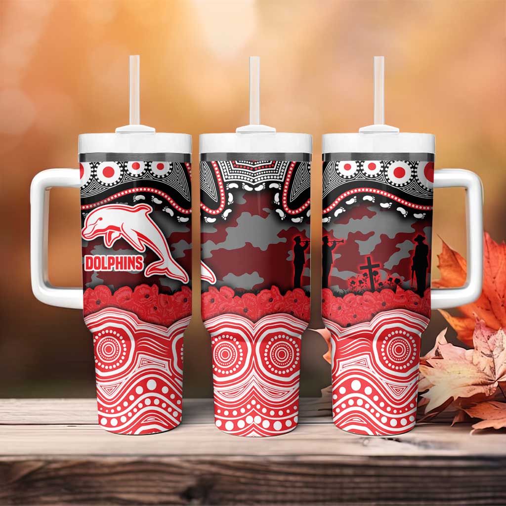 ANZAC Day Dolphins Tumbler With Handle Military Memorial Aboriginal Indigenous Art
