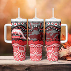 ANZAC Day Dolphins Tumbler With Handle Military Memorial Aboriginal Indigenous Art