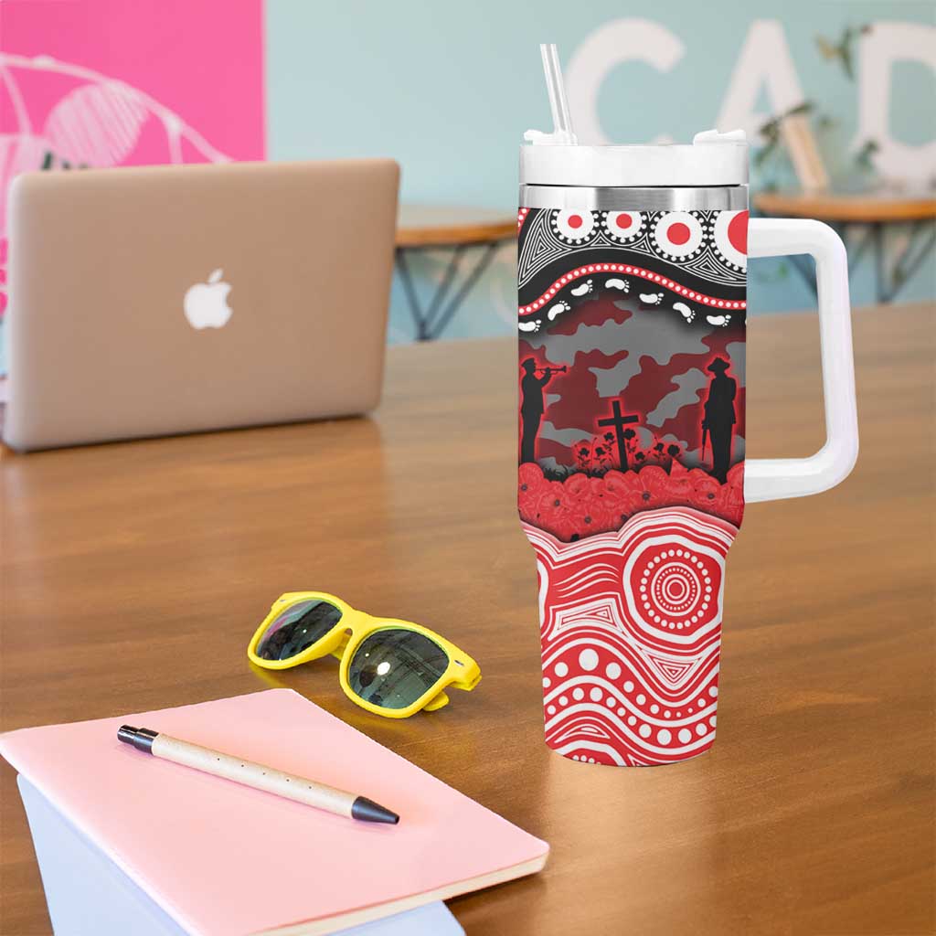 ANZAC Day Dolphins Tumbler With Handle Military Memorial Aboriginal Indigenous Art