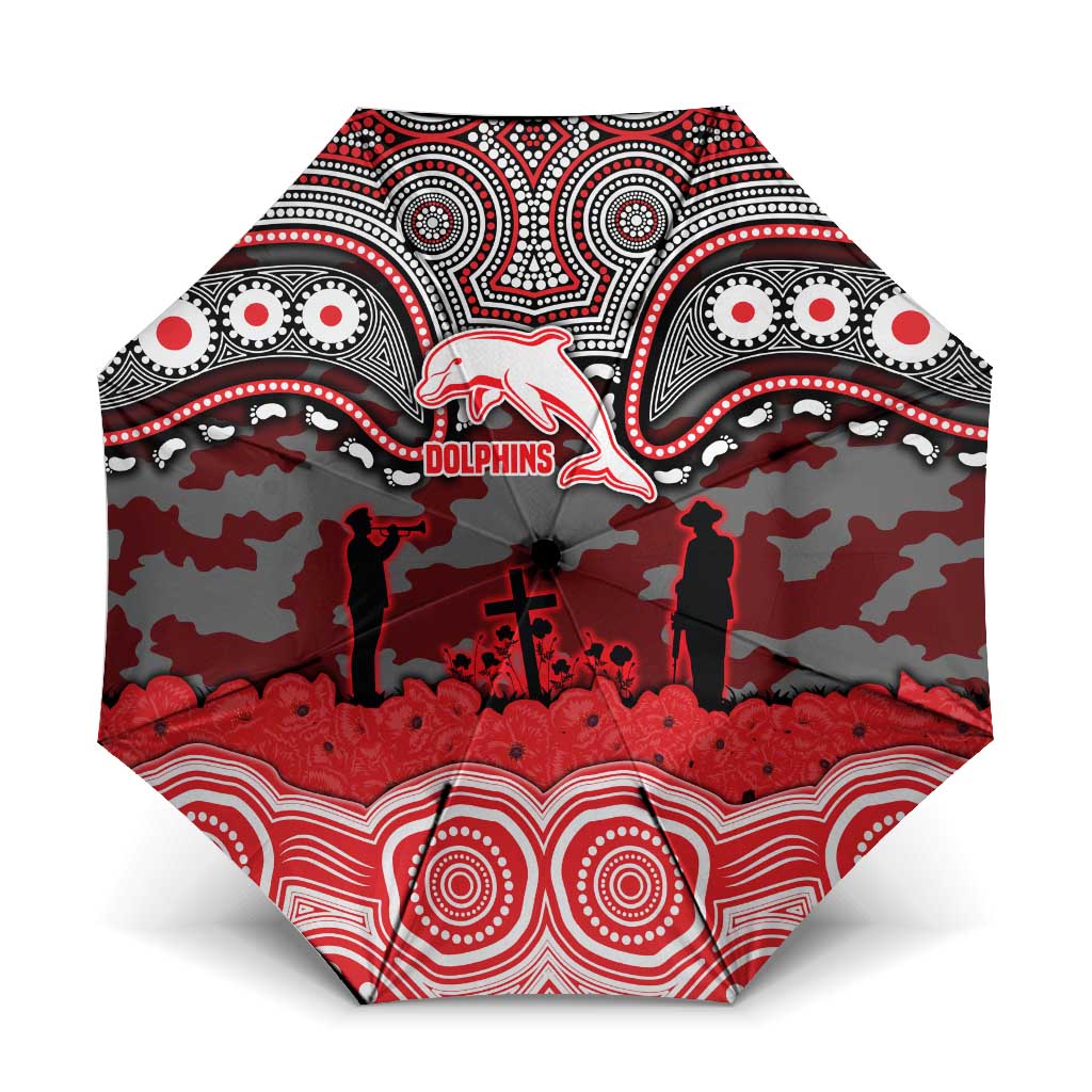 ANZAC Day Dolphins Umbrella Military Memorial Aboriginal Indigenous Art