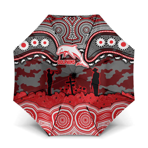 ANZAC Day Dolphins Umbrella Military Memorial Aboriginal Indigenous Art