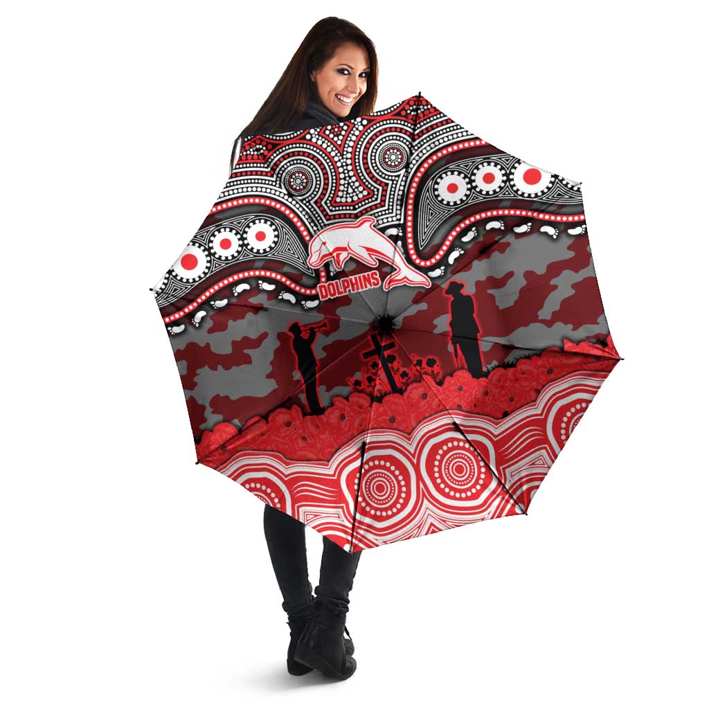 ANZAC Day Dolphins Umbrella Military Memorial Aboriginal Indigenous Art