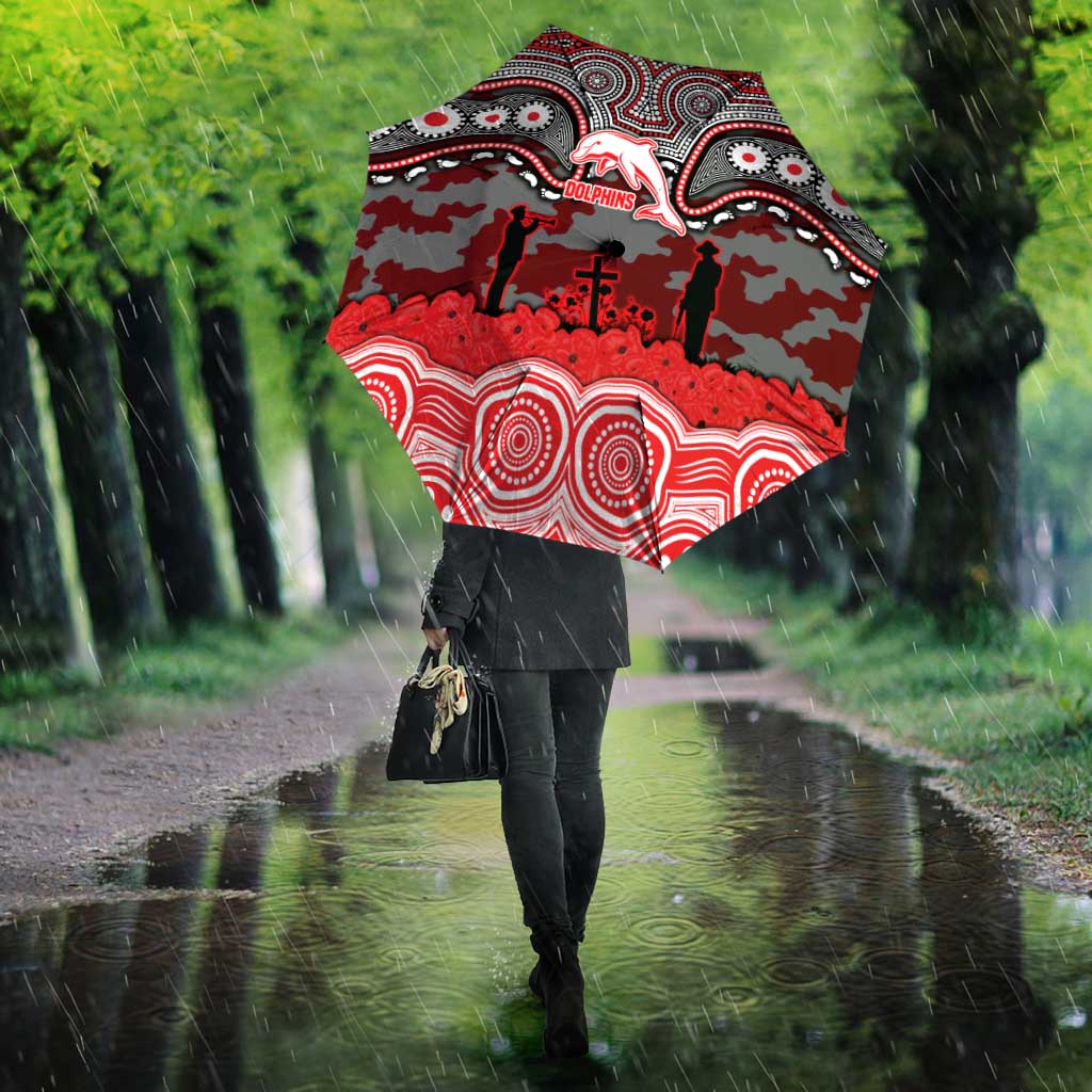 ANZAC Day Dolphins Umbrella Military Memorial Aboriginal Indigenous Art