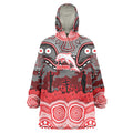ANZAC Day Dolphins Wearable Blanket Hoodie Military Memorial Aboriginal Indigenous Art
