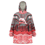 ANZAC Day Dolphins Wearable Blanket Hoodie Military Memorial Aboriginal Indigenous Art