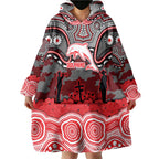 ANZAC Day Dolphins Wearable Blanket Hoodie Military Memorial Aboriginal Indigenous Art