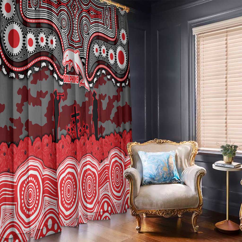 ANZAC Day Dolphins Window Curtain Military Memorial Aboriginal Indigenous Art