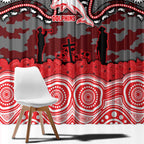 ANZAC Day Dolphins Window Curtain Military Memorial Aboriginal Indigenous Art