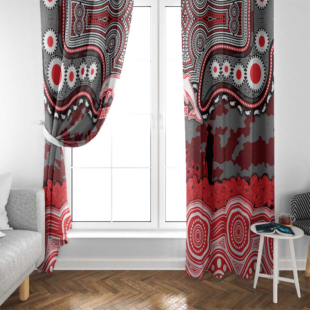 ANZAC Day Dolphins Window Curtain Military Memorial Aboriginal Indigenous Art