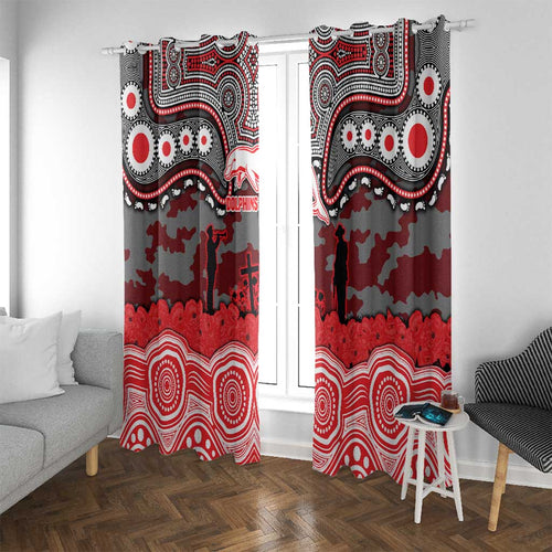 ANZAC Day Dolphins Window Curtain Military Memorial Aboriginal Indigenous Art