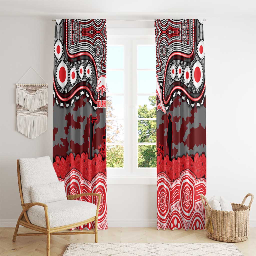ANZAC Day Dolphins Window Curtain Military Memorial Aboriginal Indigenous Art