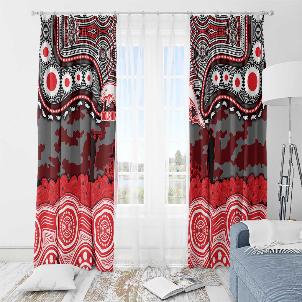 ANZAC Day Dolphins Window Curtain Military Memorial Aboriginal Indigenous Art