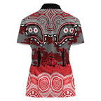 ANZAC Day Dolphins Women Polo Shirt Military Memorial Aboriginal Indigenous Art