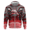 ANZAC Day Dolphins Zip Hoodie Military Memorial Aboriginal Indigenous Art