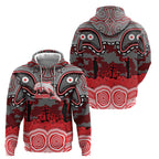ANZAC Day Dolphins Zip Hoodie Military Memorial Aboriginal Indigenous Art