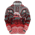 ANZAC Day Dolphins Zip Hoodie Military Memorial Aboriginal Indigenous Art