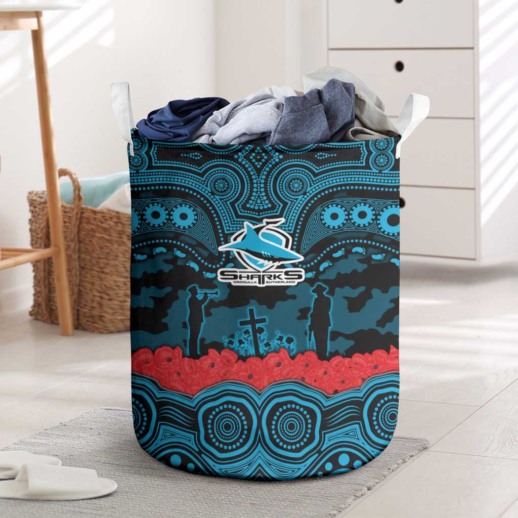 ANZAC Day Cronulla Sutherland Sharks Laundry Basket Military Memorial Aboriginal Indigenous Art