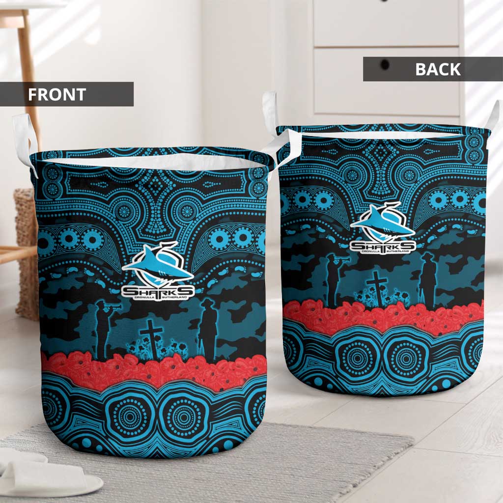 ANZAC Day Cronulla Sutherland Sharks Laundry Basket Military Memorial Aboriginal Indigenous Art