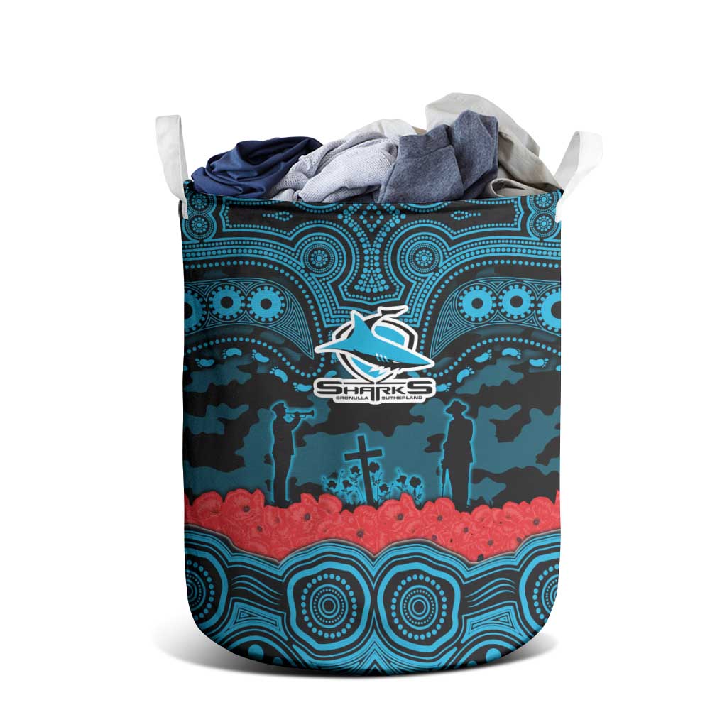 ANZAC Day Cronulla Sutherland Sharks Laundry Basket Military Memorial Aboriginal Indigenous Art