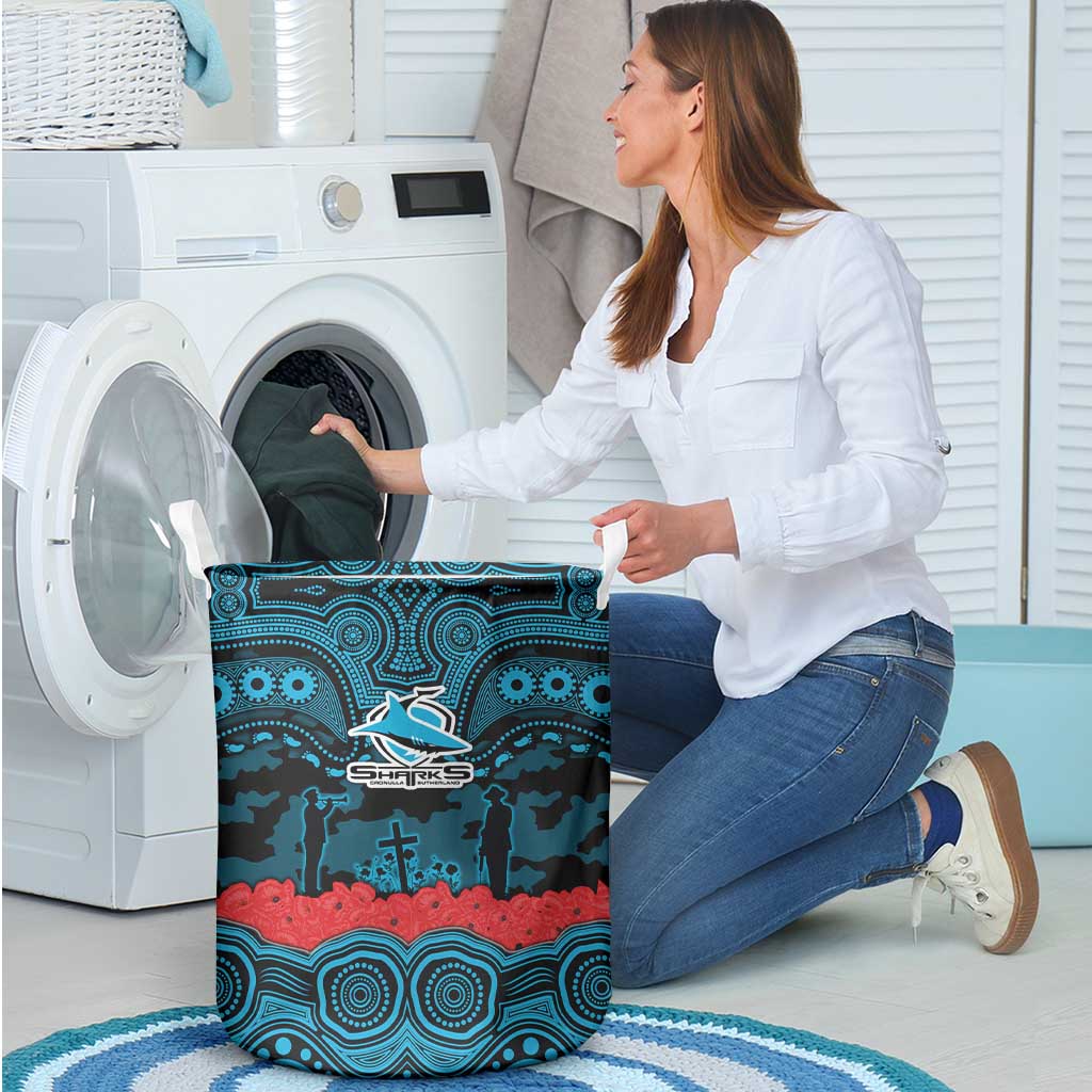 ANZAC Day Cronulla Sutherland Sharks Laundry Basket Military Memorial Aboriginal Indigenous Art