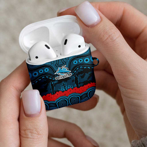 ANZAC Day Cronulla Sutherland Sharks AirPods Case Military Memorial Aboriginal Indigenous Art