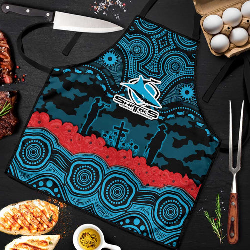 ANZAC Day Cronulla Sutherland Sharks Apron Military Memorial Aboriginal Indigenous Art