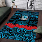 ANZAC Day Cronulla Sutherland Sharks Area Rug Military Memorial Aboriginal Indigenous Art