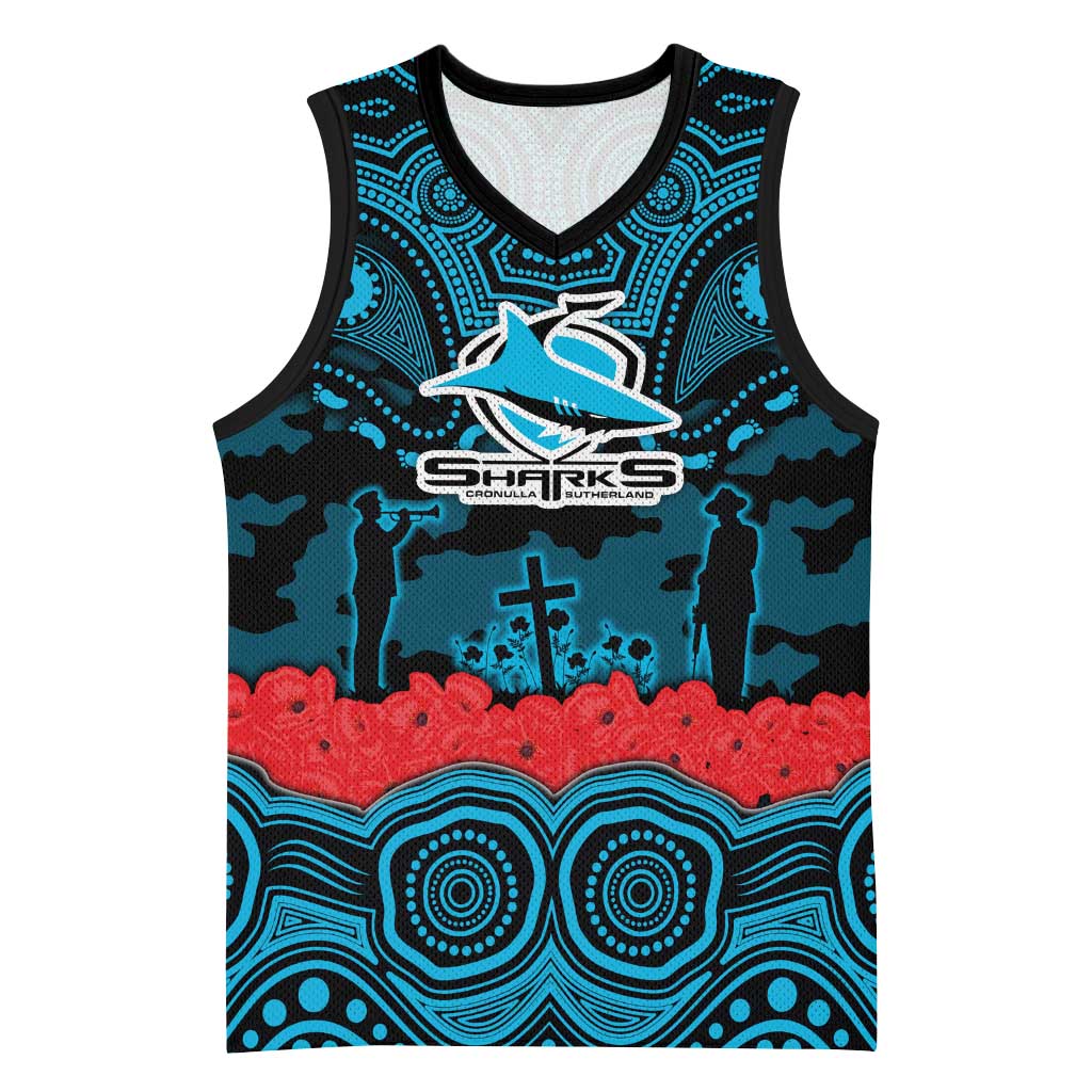 ANZAC Day Cronulla Sutherland Sharks Basketball Jersey Military Memorial Aboriginal Indigenous Art