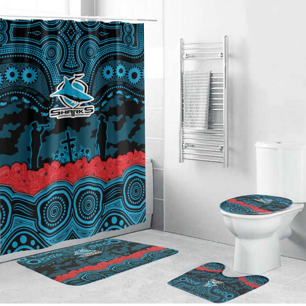 ANZAC Day Cronulla Sutherland Sharks Bathroom Set Military Memorial Aboriginal Indigenous Art