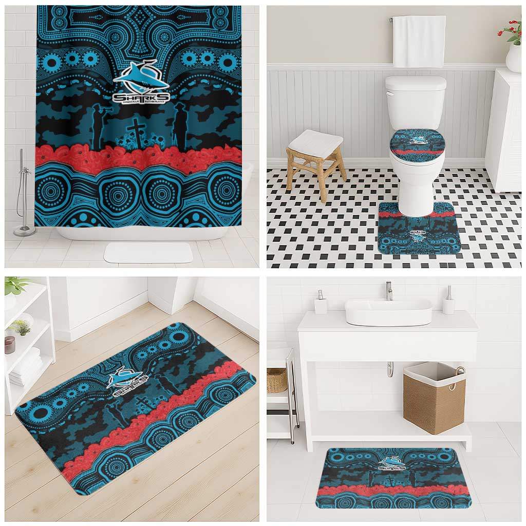 ANZAC Day Cronulla Sutherland Sharks Bathroom Set Military Memorial Aboriginal Indigenous Art