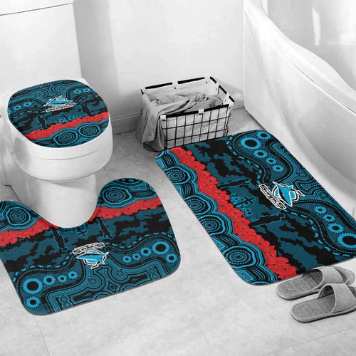 ANZAC Day Cronulla Sutherland Sharks Bathroom Set Military Memorial Aboriginal Indigenous Art