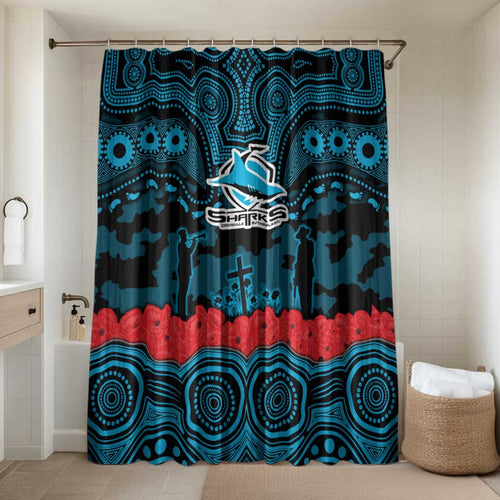 ANZAC Day Cronulla Sutherland Sharks Bathroom Set Military Memorial Aboriginal Indigenous Art