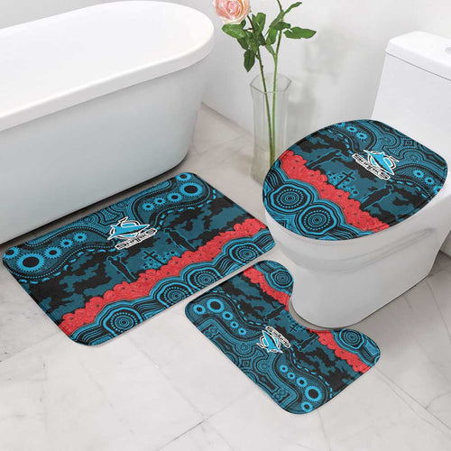 ANZAC Day Cronulla Sutherland Sharks Bathroom Set Military Memorial Aboriginal Indigenous Art