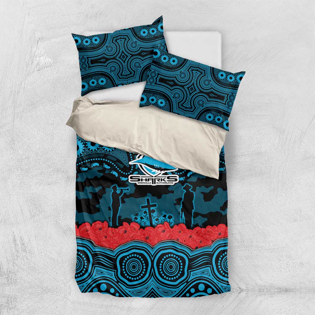 ANZAC Day Cronulla Sutherland Sharks Bedding Set Military Memorial Aboriginal Indigenous Art