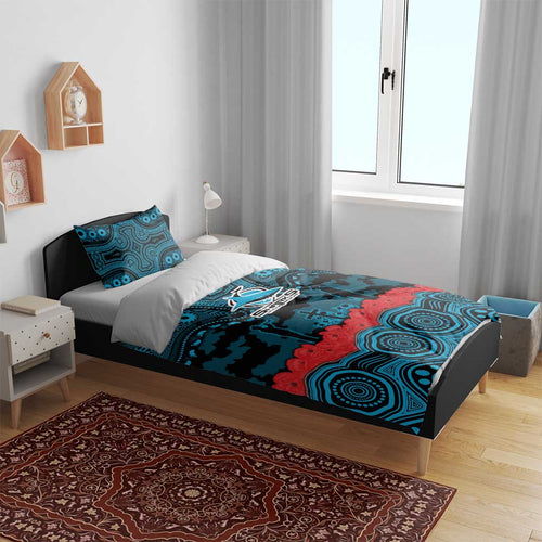 ANZAC Day Cronulla Sutherland Sharks Bedding Set Military Memorial Aboriginal Indigenous Art