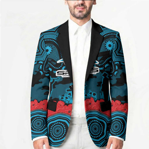 ANZAC Day Cronulla Sutherland Sharks Blazer Military Memorial Aboriginal Indigenous Art