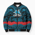 ANZAC Day Cronulla Sutherland Sharks Bomber Puffer Jacket Military Memorial Aboriginal Indigenous Art