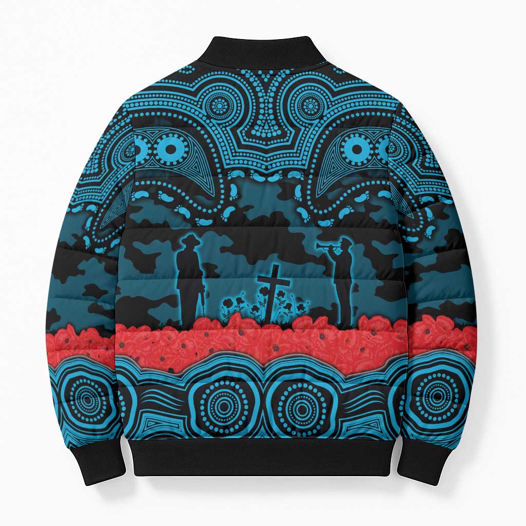 ANZAC Day Cronulla Sutherland Sharks Bomber Puffer Jacket Military Memorial Aboriginal Indigenous Art