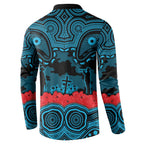 ANZAC Day Cronulla Sutherland Sharks Button Sweatshirt Military Memorial Aboriginal Indigenous Art