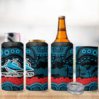 ANZAC Day Cronulla Sutherland Sharks 4 in 1 Can Cooler Tumbler Military Memorial Aboriginal Indigenous Art
