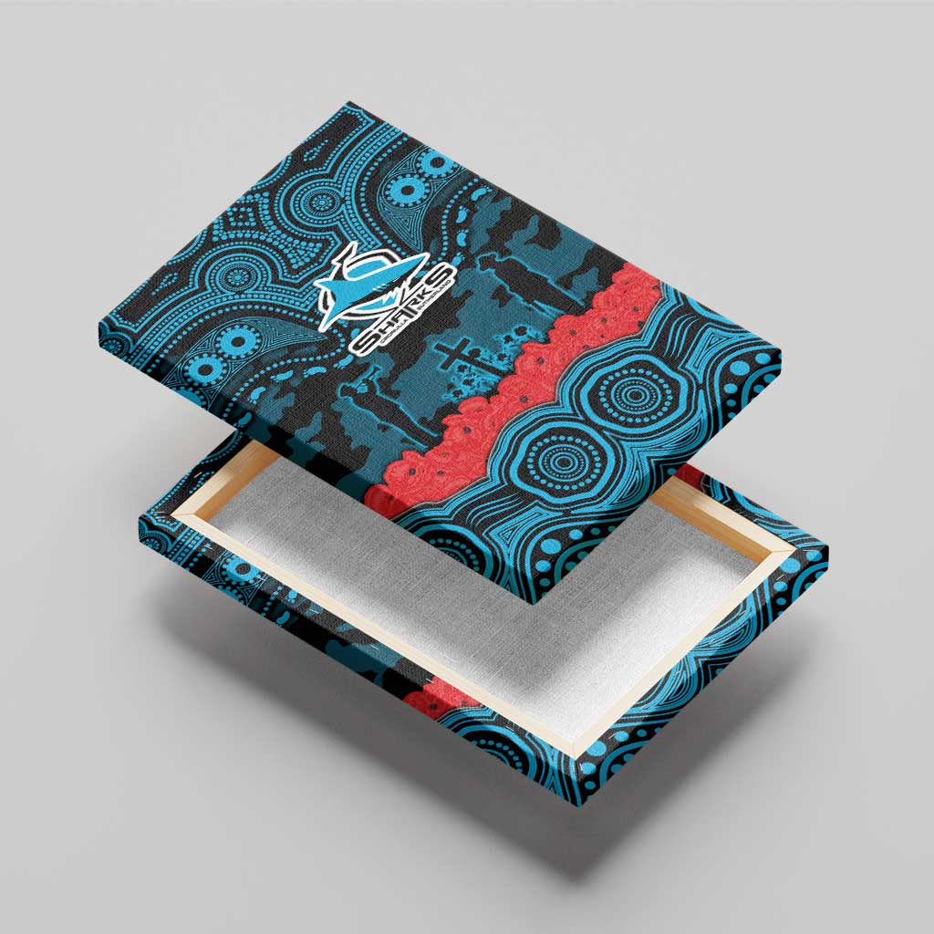 ANZAC Day Cronulla Sutherland Sharks Canvas Wall Art Military Memorial Aboriginal Indigenous Art
