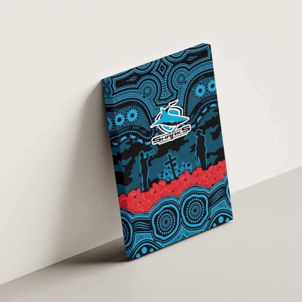 ANZAC Day Cronulla Sutherland Sharks Canvas Wall Art Military Memorial Aboriginal Indigenous Art