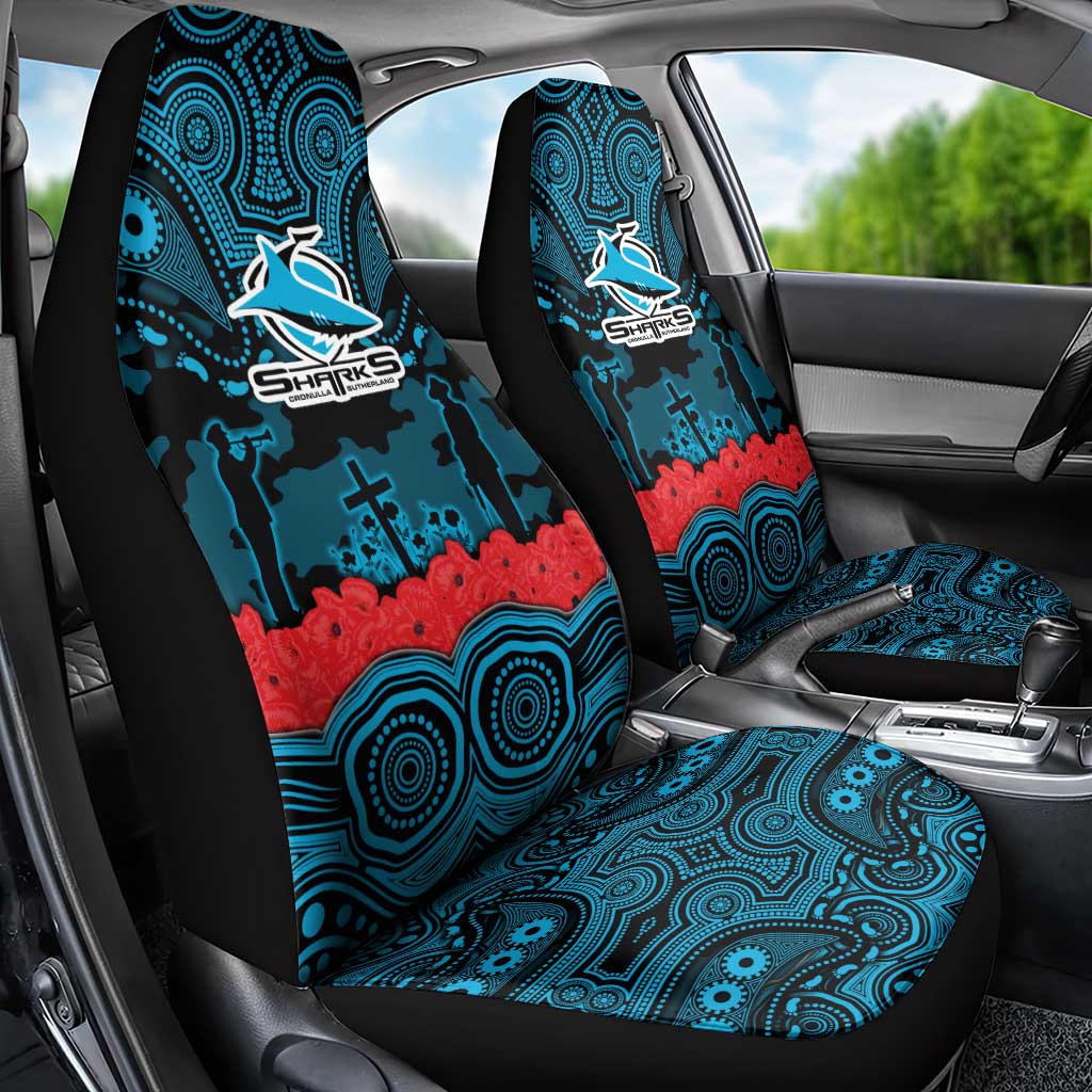 ANZAC Day Cronulla Sutherland Sharks Car Seat Cover Military Memorial Aboriginal Indigenous Art