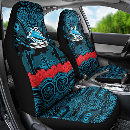 ANZAC Day Cronulla Sutherland Sharks Car Seat Cover Military Memorial Aboriginal Indigenous Art