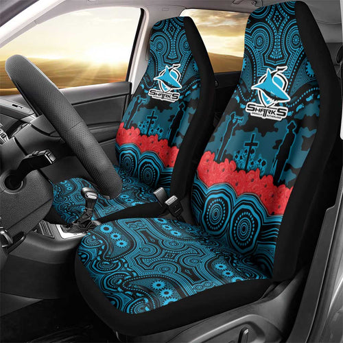ANZAC Day Cronulla Sutherland Sharks Car Seat Cover Military Memorial Aboriginal Indigenous Art