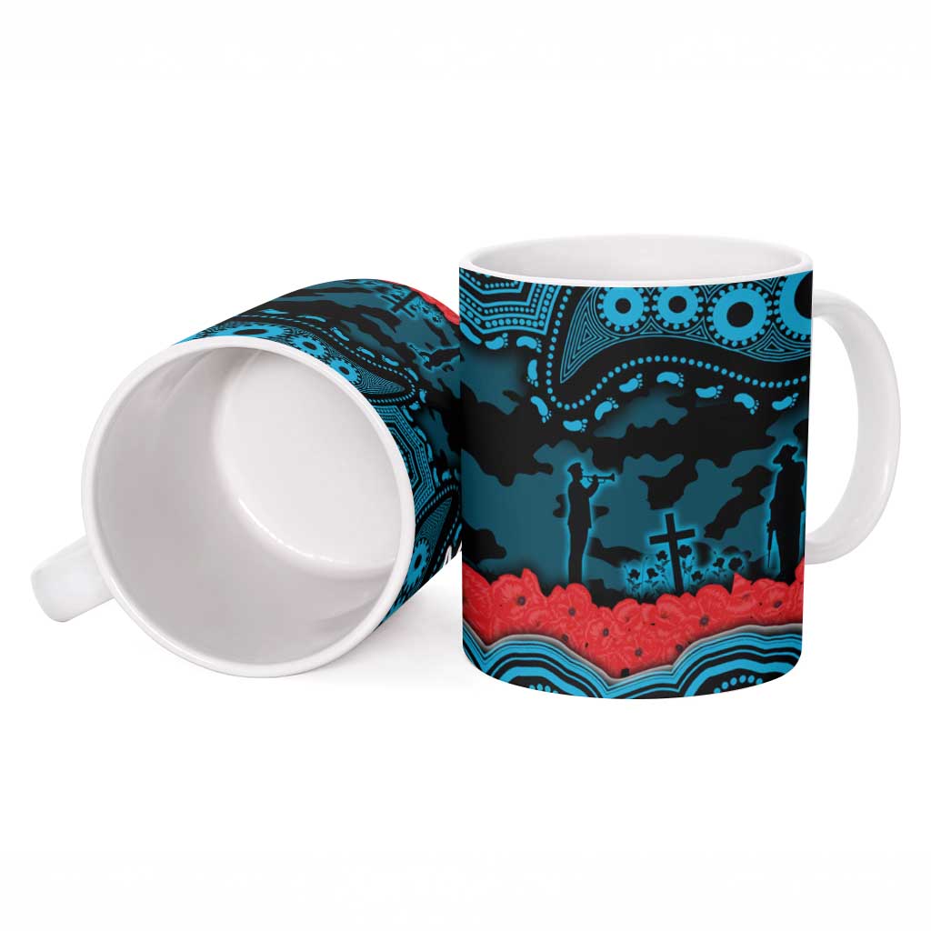 ANZAC Day Cronulla Sutherland Sharks Ceramic Mug Military Memorial Aboriginal Indigenous Art